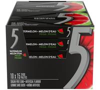 5 GUM Wrigley Prism Lot de 10 pastèques électriques (importé du Canada)