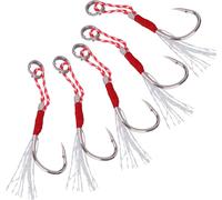 5 hameçons avec ardillon, hameçons métalliques lourds pour la pêche en mer, hameçons à thon, accessoires de pêche (17#)
