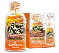 5-hour ENERGY Saveur de gâteau d'anniversaire, 6 pièces, 50 ml Energy Shot, extra fort, acides aminés, vitamines B, sans sucre et sans calories