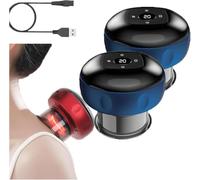 5-in-1 Adjustable 12 Levels Smart Cupping Massager, Smart Cupping Therapy Massager, Smart Dynamic Cupping, Relieves Neck Shoulder Back Aches, Improves Blood Circulation (Blue 2pc)