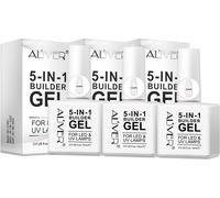 5-IN-1 Builder GEL Nail UV LED Gel de construction pour ongles en transparent, 3x15ml