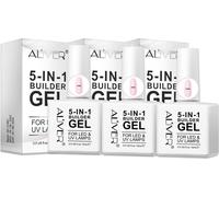 5-IN-1 Builder GEL Nail UV LED Gel de construction pour ongles, rose 3x15ml