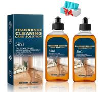 5-in-1 Floor Cleaner Concentrate Kit with Pop-Up Microfiber Cloths - No-Rinse Shine & Odor Eliminator for Sealed Hardwood, Tile, Laminate & LVP - Quick Dry Formula (2 Pcs)