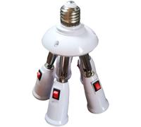 5 in 1 LED Adaptateur Adaptateur Convertisseur Polde De Lampe Poldage De Lampe Splitter Lampe E27 Splitter 3 Têtes Réglables E27 À E27 Base