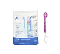 5 in 1 Mini Toothbrush & Floss & Tongue Scraper & Toothpick Set,26 Pcs Travel Toothbrush and Toothpaste Set, Portable Oral Care for Travel Wor (Cherry)