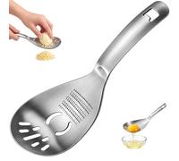 5-in-1 Multifunction Stainless Steel Cooking Spoon With Egg Yolk Separator | Stainless Steel Kitchen Utensil,with Potato Masher, Garlic & Ginger Grater, Egg Separator, Food Strainer and Bottle Opener