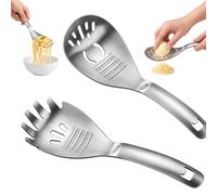5-in-1 Multifunction Stainless Steel Cooking Spoon With Egg Yolk Separator | Stainless Steel Kitchen Utensil,with Potato Masher, Garlic & Ginger Grater, Egg Separator, Food Strainer and Bottle Opener