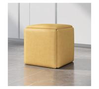 5 in 1 Pink Leather Ottoman Cube Chair with Wheels Stackable Square Bench for Living Room and Dining Movable Foot Stool Coffee Table Stools 17.7x17.7x17.7in (Beige 17.7x17.7x17.7in