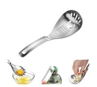 5-in-1 Stainless Steel Cooking Spoon, Multi Function Cooking Spoon，A | Multipurpose Stainless Steel Kitchen Spoon,Potato Garlic Masher,Egg Yolk Separator,Grater Plate,Bottle Opener&Slotted(A)
