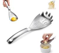 5-in-1 Stainless Steel Cooking Spoon, Multifunction Cooking Spoon (B) | Egg White Separator, Potato & Garlic Masher, Ginger Grater, Food Strainer & Bottle Opener for Kitchen