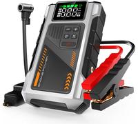 5 in1 Démarreur de voiture Booster Câble de démarrage avec 150PSI Compresseur d'air Jump Starter 6000A 12000mAh