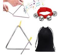 5 Inch Instrument de Musique Triangulaire, Triangle Musical, Ensemble d'Instruments Triangulaires, Instrument Triangulaire pour Enfants, pour l'Éducation à la Musique Ancienne et l'Initiation