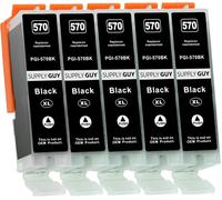5 Ink Cartridges with Chip Compatible with Canon PGI-570 PGBK Large Black for Pixma MG5750 MG5751 MG6850 MG7750 TS5050 TS5055 TS6050 TS8050 TS9050 TS9055 and More (see Product Page)