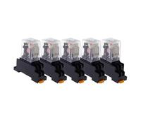 5 jeux de bobines blanches MY2P HH52P MY2NJ 12V 24V DC/110V 220V AC, micro relais DPDT à usage général avec base de prise(AC,110V)