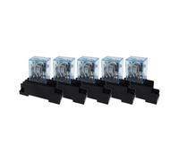 5 jeux de bobines MY2P HH52P MY2NJ 12V 24V DC/110V 220V AC, micro relais DPDT à usage général avec base de prise(DC,220V)