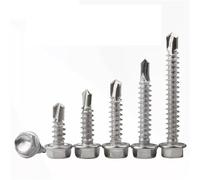5 jeux de vis à queue hexagonale extérieure en acier inoxydable 316, M3.9 M4.2 .8 M5. M6.3, autotaraudeuse tête Pour tôles bois toiture plastique(M6.3x19mm(5pcs))