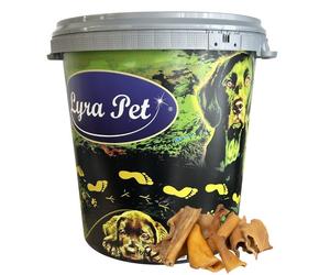 5 kg de Lyra Pet® Peau de tête de bœuf Sections 4 - 8 cm dans un tonneau de 30 L