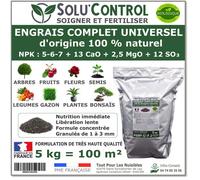 5 kg d'ENGRAIS COMPLET universel et équilibré - SoluControl - UAB - Utilisable en Agriculture BIOLOGIQUE