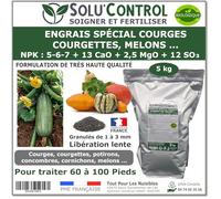 5 kg d'Engrais Spécial Courges, Courgettes et autres cucurbitacées - SoluControl - Formulation haute qualité Organo-Minerale - Utilisable en Agriculture Biologique