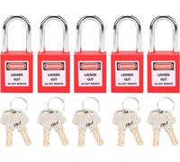 5 kits 38 mm Lockout Lock Isolation LOTO Nylon PA Acier pour énergie nucléaire Logistique TransportRouge