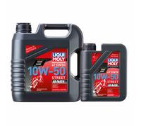 LIQUI MOLY Motorbike 4T Synth 10W-50 Street Race, 4 L, Huile de moto à 4 coups, SKU: 1686, marron