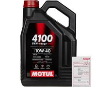 5 L MOTUL 4100 SYN-NERGY SPEC 10W-40 Huile Moteur MB 229.3 VW 501 01 505 00