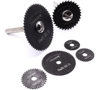 5 lames de scie circulaire HSS avec mandrin de serrage pour Dremel, Proxxon, disques à tronçonner