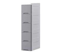 5 Layer 20Cm Wide Gap Drawer Type Storage Cabinet for Bathroom and Kitchen 20 * 38 * 83Cm Gray White(Pure Gray)