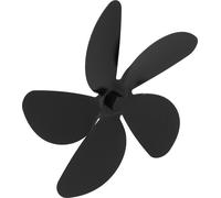 5 Leaf Fireplace Fan Blade Universal Aluminum Alloy Heat Powered Stove Fan Blade Replacement Black