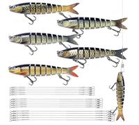 5 Leurre Peche Carnassier Leurre Brochet 15 Bas de Ligne Carnassier (15/25/30cm) Convient pour la Pêche du Maquereau Bar Truite et D'espèces Similaires pour la Pêche en Eau Douce et Peche en Mer