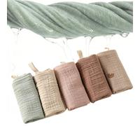 5 lingettes de gaze pour bébé, 22 x 23 cm, crachoirs, lingettes de gaze respirantes, lingettes pour baver