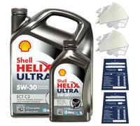 4 Litre Original Shell Helix Ultra Ect 5W30 C3 Huile MB BMW Opel Acea C3 Kit