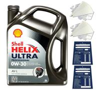 5 Litre Shell Helix Ultra Professional AV-L 0W30 Huile 550041873 Acea C3 Lot