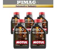 5 Litres D'Huile Moteur Motul 0W30 8100 Eco-Clean + Acea C2 100% Synthétique