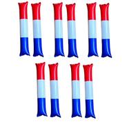 5 Lots de 2 Bâtons gonflables Supporter France, Bleu Blanc Rouge, 10 Bâtons applaudisseurs, Tubes 60 x 10 cm, Idéal pour faire du bruit et applaudir