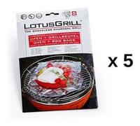 5 lots de 8 papillottes pour barbecue Lotusgrill lot5-gb-al-m translucide