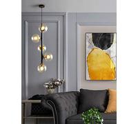 5 lumières Creative Boule De Verre Lustre pour Salon Multi Lumières Escalier Spirale Lustre Décoratif Bar Pendentif Lumière Restaurant Chambre Lustre Minimaliste Escalier Plafonnier