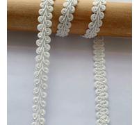 5 m/16,4 pieds Chaque paquet 1,2 cm de large rideau mille-pattes courbe dentelle garniture fait main bricolage artisanat couture rubans noirs rideau décoration-Blanc-5 mètres
