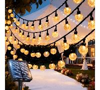 5 m/7 m/12 m Guirlandes solaires avec 8 modes clignotants et 100/50/20 boules à bulles LED, style moderne, matériau plastique, commande par interrupteur, convient pour le jardin, Noël, mariage, annive