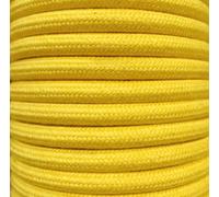 5 m Câble textile jaune uni