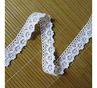 5 m Coton Crochet Dentelle ruban 2.5 cm de largeur vintage Blanc Bordure garnitures Tissu brodée Applique à coudre Craft robes de mariage Décoration DIY Cartes Décor Vêtements Chapeaux à broder