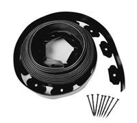 5 m de Bordure Jardin en Forme L, Zone d'isolation Pierre d'herbe, Panneau retenue, Bande séparation pelouse Verte Plastique PE pour AméNagement(Black)