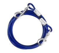 5 m Laisse pour Animaux de Compagnie, 6mm, Jusqu'à 250 kg, Câble d'attache Chiens Petite Medium Grande Anti-Morsure, Chaîne Sécurité Longe Chien avec Crochet Pivotant pour Extérieur (Bleu, 5m)
