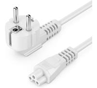 5 m Mains Cable Power Cable Protective Contact Plug Type F (CEE 7/4) Angled 90° to IEC C5 Plug 2.5 Amps Clover Coupling Power Supply Laptop White