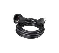 Perel Rallonge, H05VV-F 3G1.5, 5 m, 16 A/230 V, 3500 W, Type E/F, Schuko, Usage intérieur, PVC, Noir