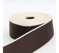 5 m Sangle Bicolore Ecru Coton mélangé Ceinture Sac 38mm Brun 05