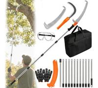 5 M Scie D'élagage Télescopique Avec Perche Extensible Inclut 2 Lames Scie | Scie ébrancheur Télescopique Manuel Pour Jardin Et Forêt Inclut 2 Lames Des Lunettes De Sécurité Et Un Sac De Rangement