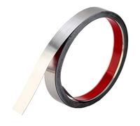 5 M x 1 CM Garniture en Acier Inoxydable Brossé, Moulure Murale en Acier Inoxydable, Bande Adhésive Décorative pour Cheminée, Compatible per Cadre de Miroir, Meubles et Décoration Intérieure