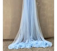 5 m x 150 cm de tissu en tulle doux à coudre, tissu en tulle doux, vendu au mètre, tissu d'ameublement, tissu décoratif pour mariage, rideaux, robe, jupe en tulle, arche, cérémonie, décoration, bleu