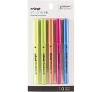 Cricut Marqueurs Infusible Ink Explore/Maker – 5 pièces Néons – Pointe 1,0 mm Rose fluorescent, Bleu